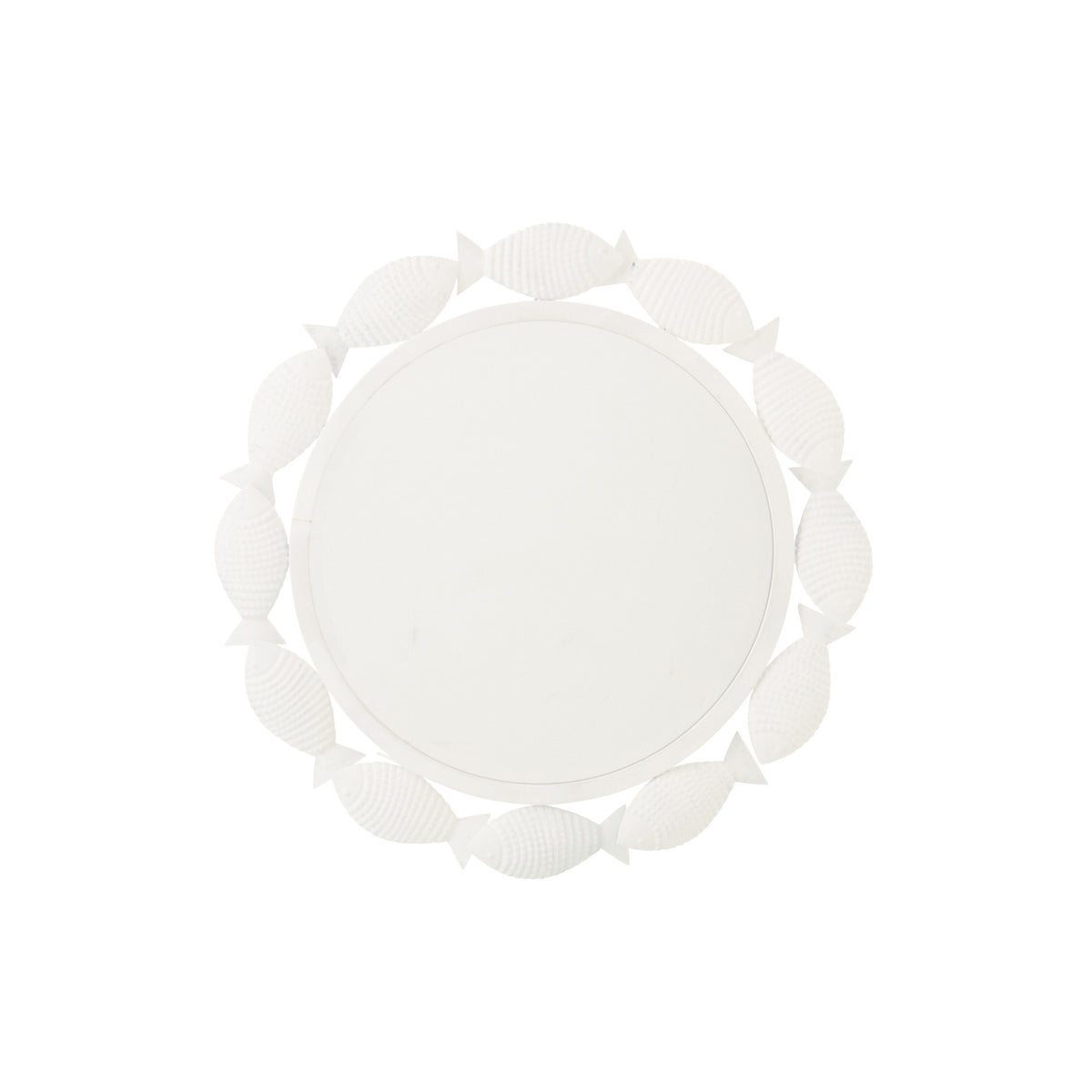 Espejo de pared pez hierro blanco J-Line