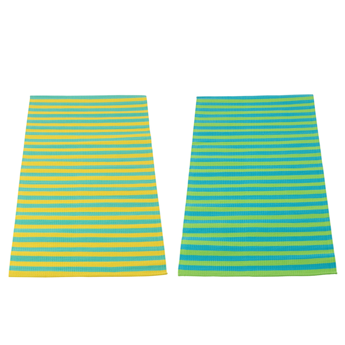 Alfombra de playa Sunshine/Smile a rayas de polipropileno multicolor surtido de J-Line