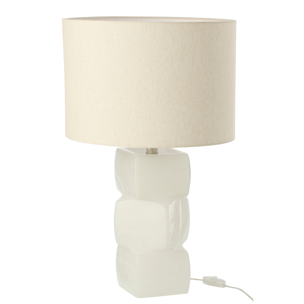 Lámpara de mesa 3 cubos de vidrio blanco J-Line