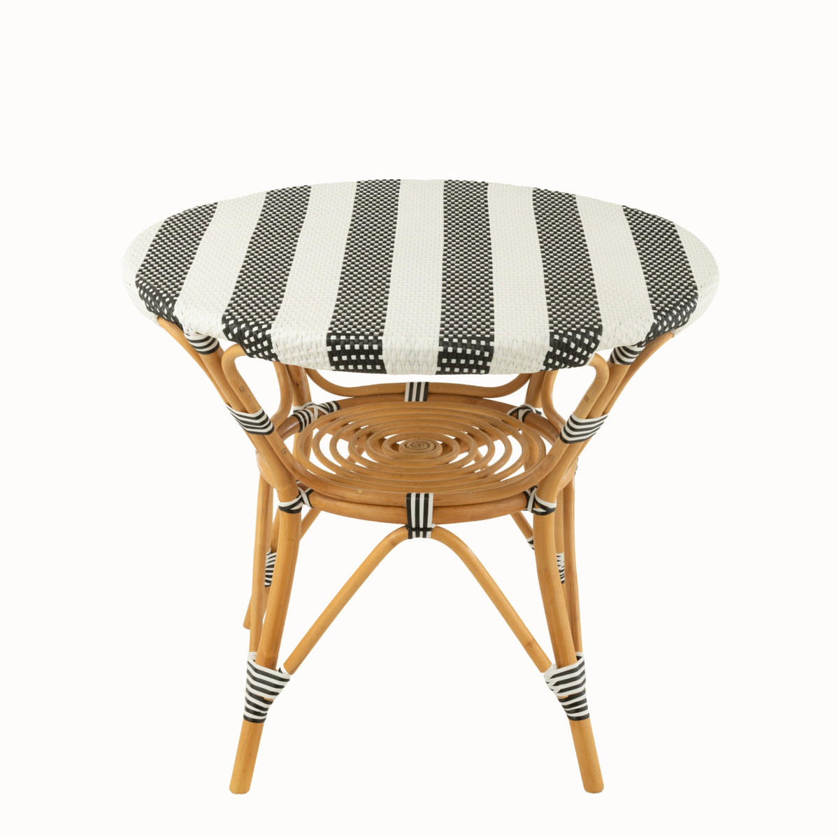 Mesa de comedor de ratán negro/blanco J-Line