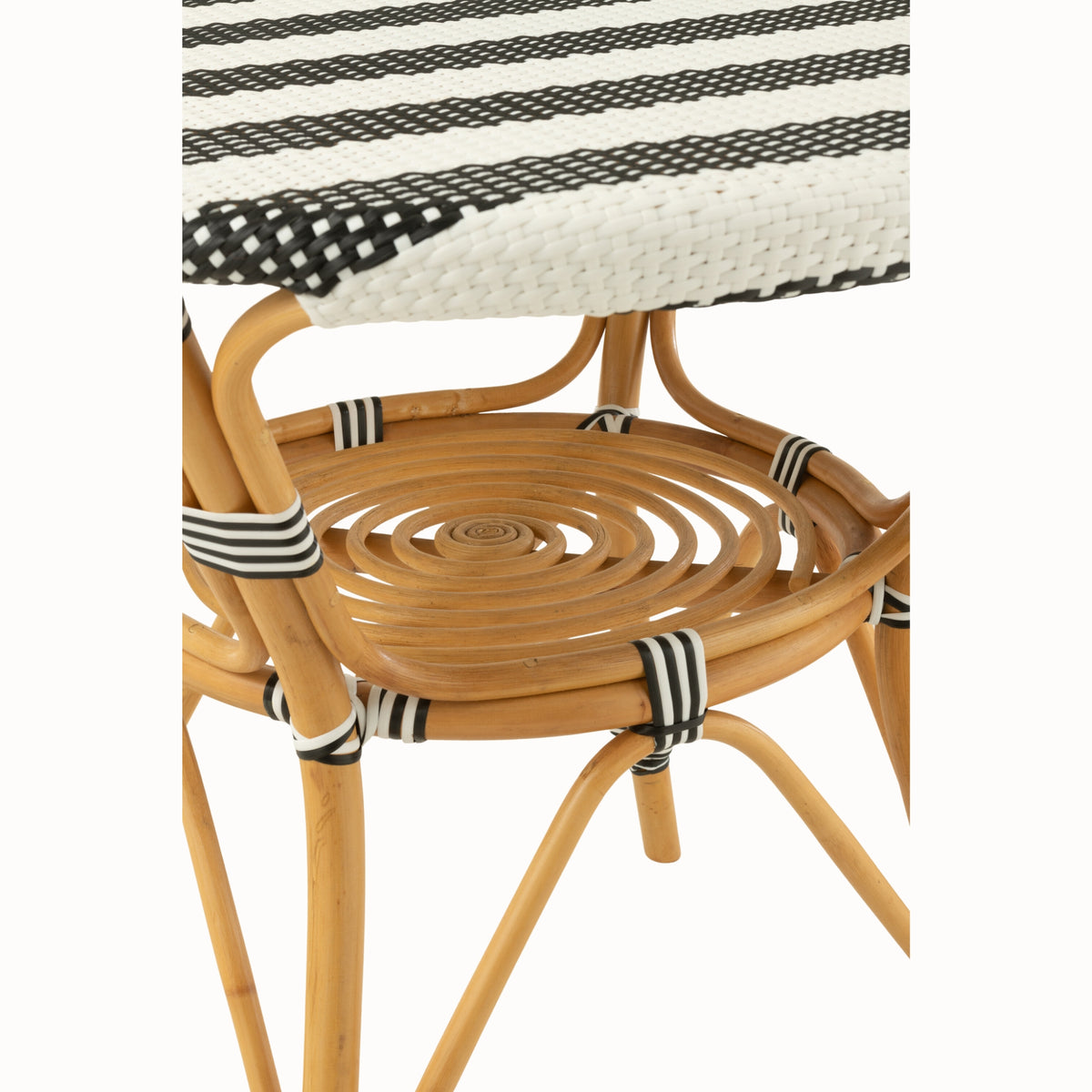 Mesa de comedor de ratán negro/blanco J-Line