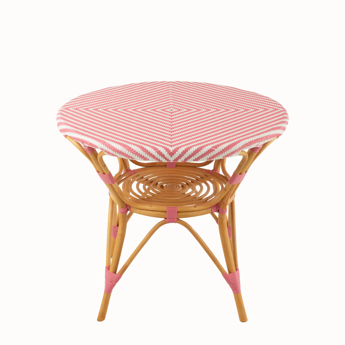 Mesa de comedor de ratán rosa/blanco J-Line