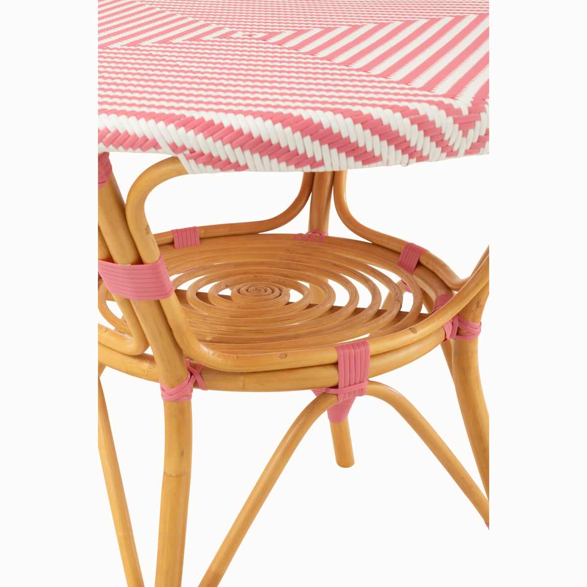 Mesa de comedor de ratán rosa/blanco J-Line