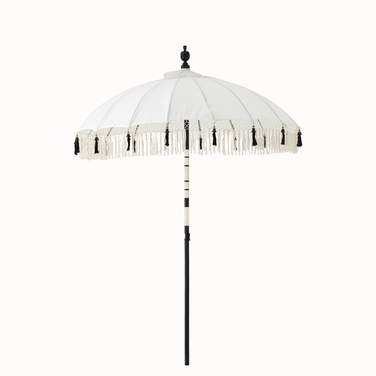 Sombrilla Flavie Madera/Algodón Crudo/Negro J-Line
