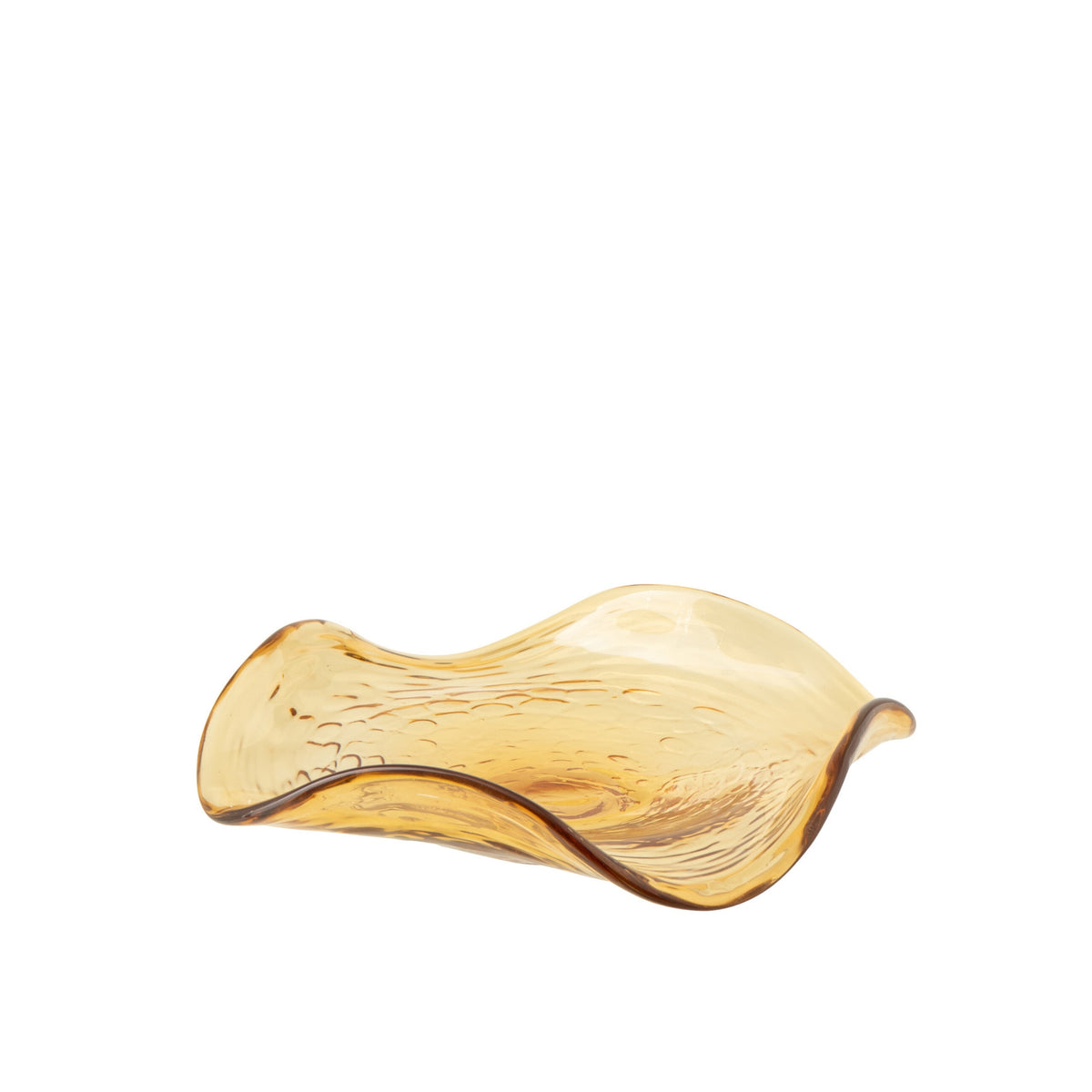Plato decorativo irregular de vidrio Caramel J-Line