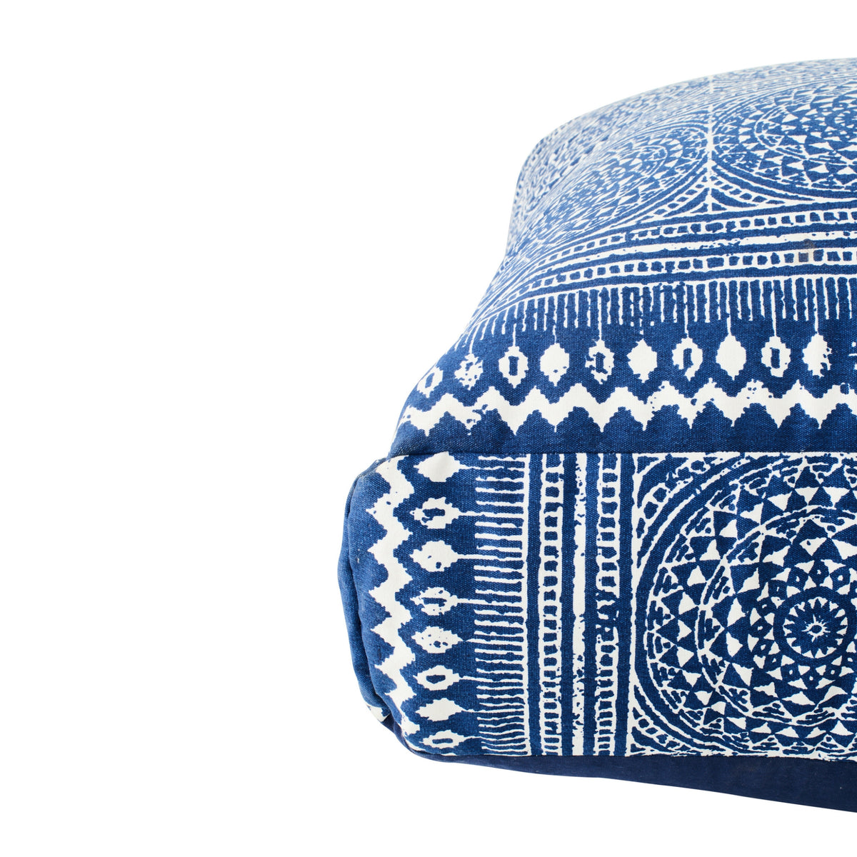 Puf Mosaico Algodón Azul/Blanco J-Line