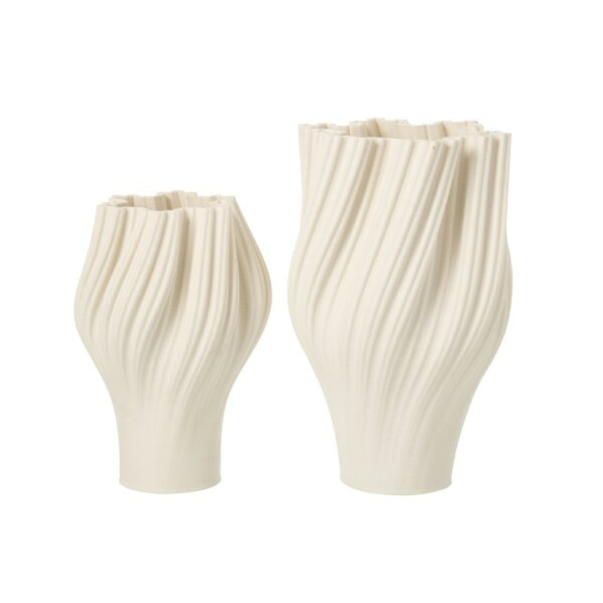 Jarrón 3D Impreso de Gres Blanco Pequeño J-Line