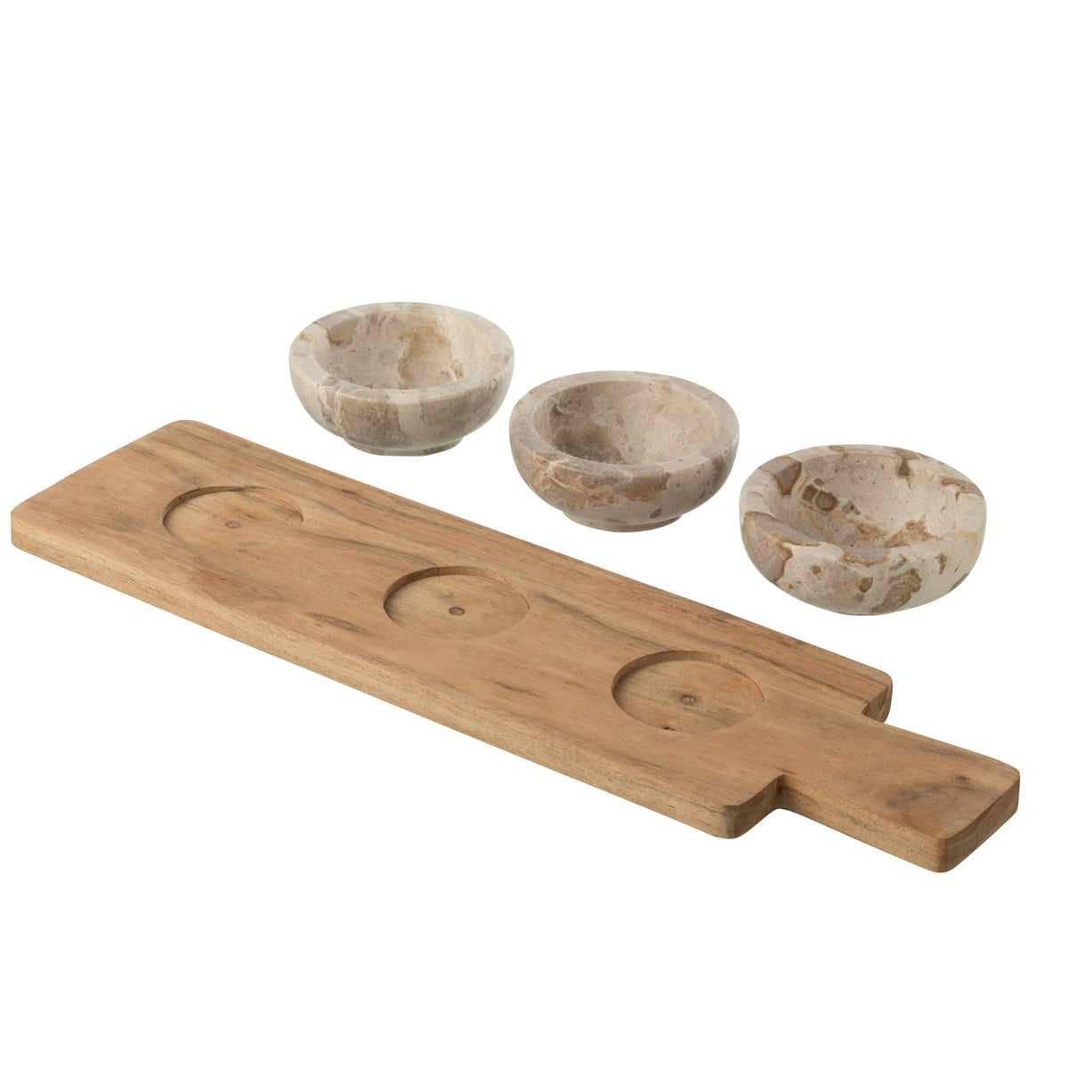 Set de especias de mármol natural/beige J-Line