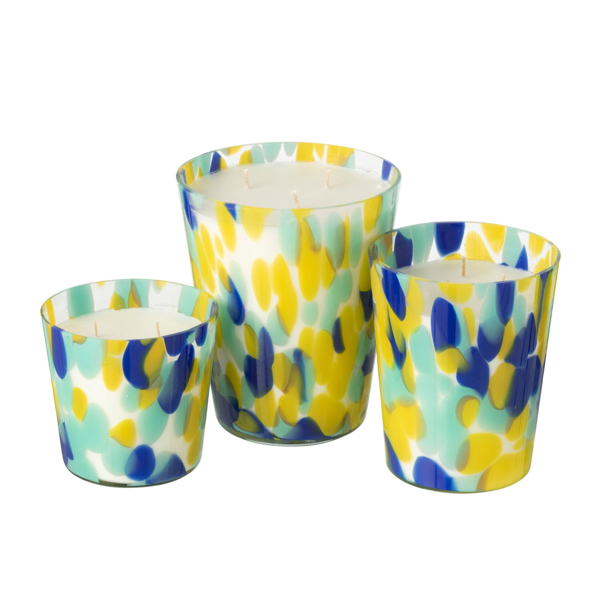 Vela aromática Noa Azul/Amarillo Grande -95 horas J-Line