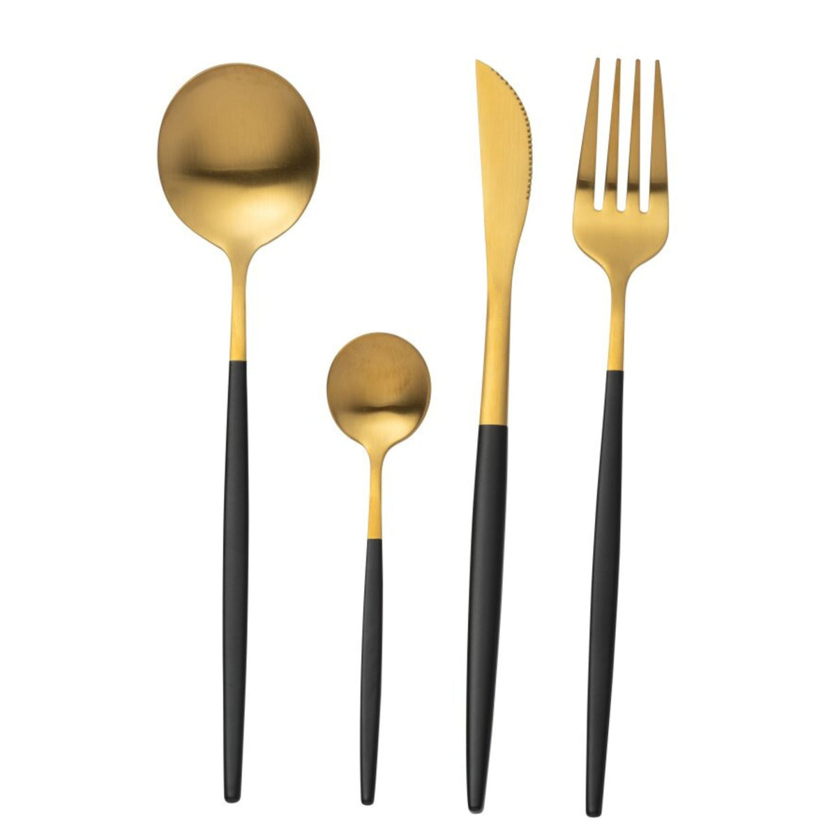 Set de cubiertos Box A 24 Piezas Acero Inoxidable Dorado Negro J-Line