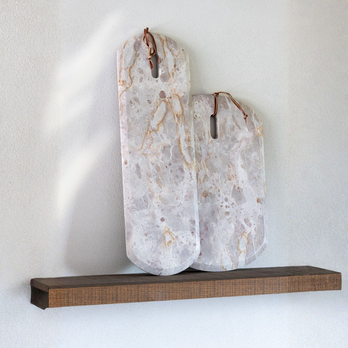 Tabla rectangular de mármol beige pequeña