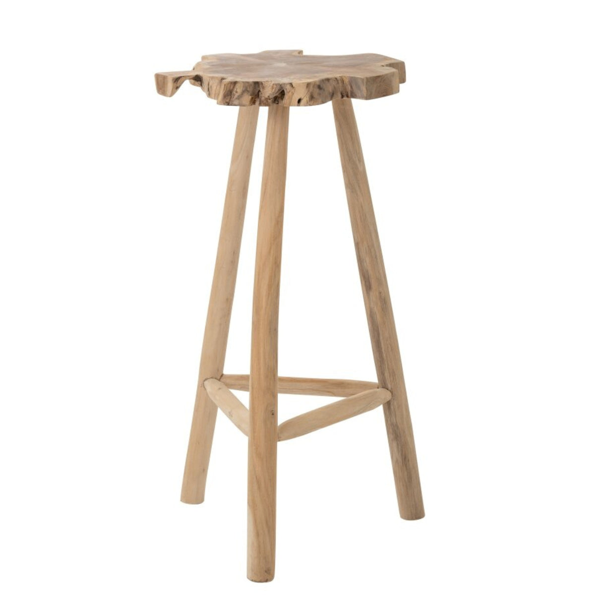 Mesa de bar de madera de teca natural J-Line
