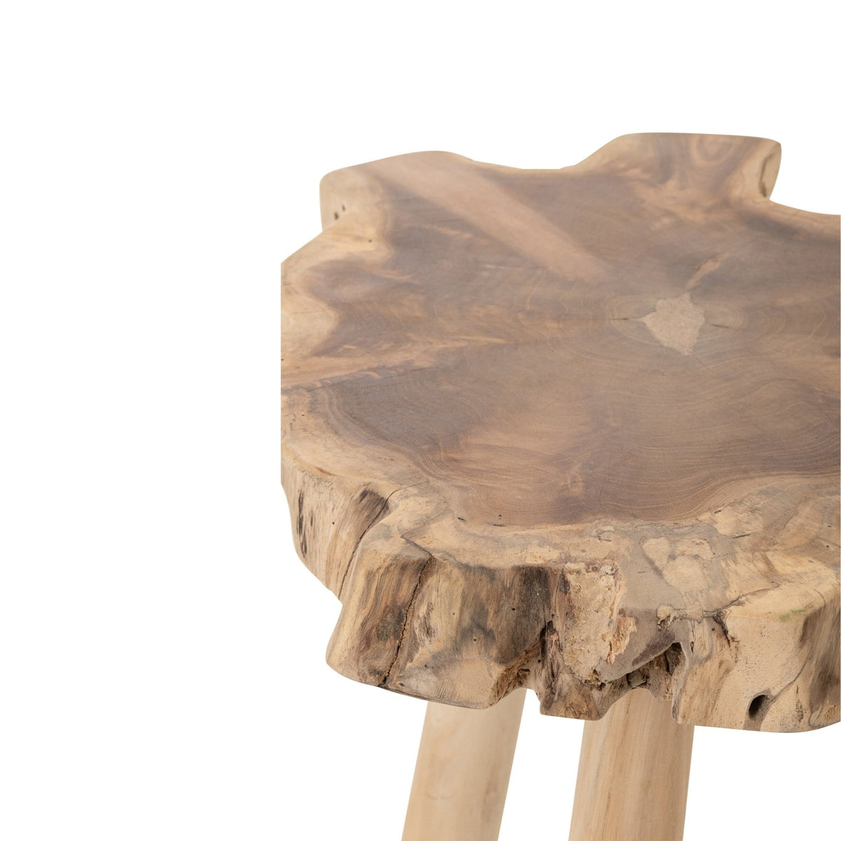 Mesa de bar de madera de teca natural J-Line