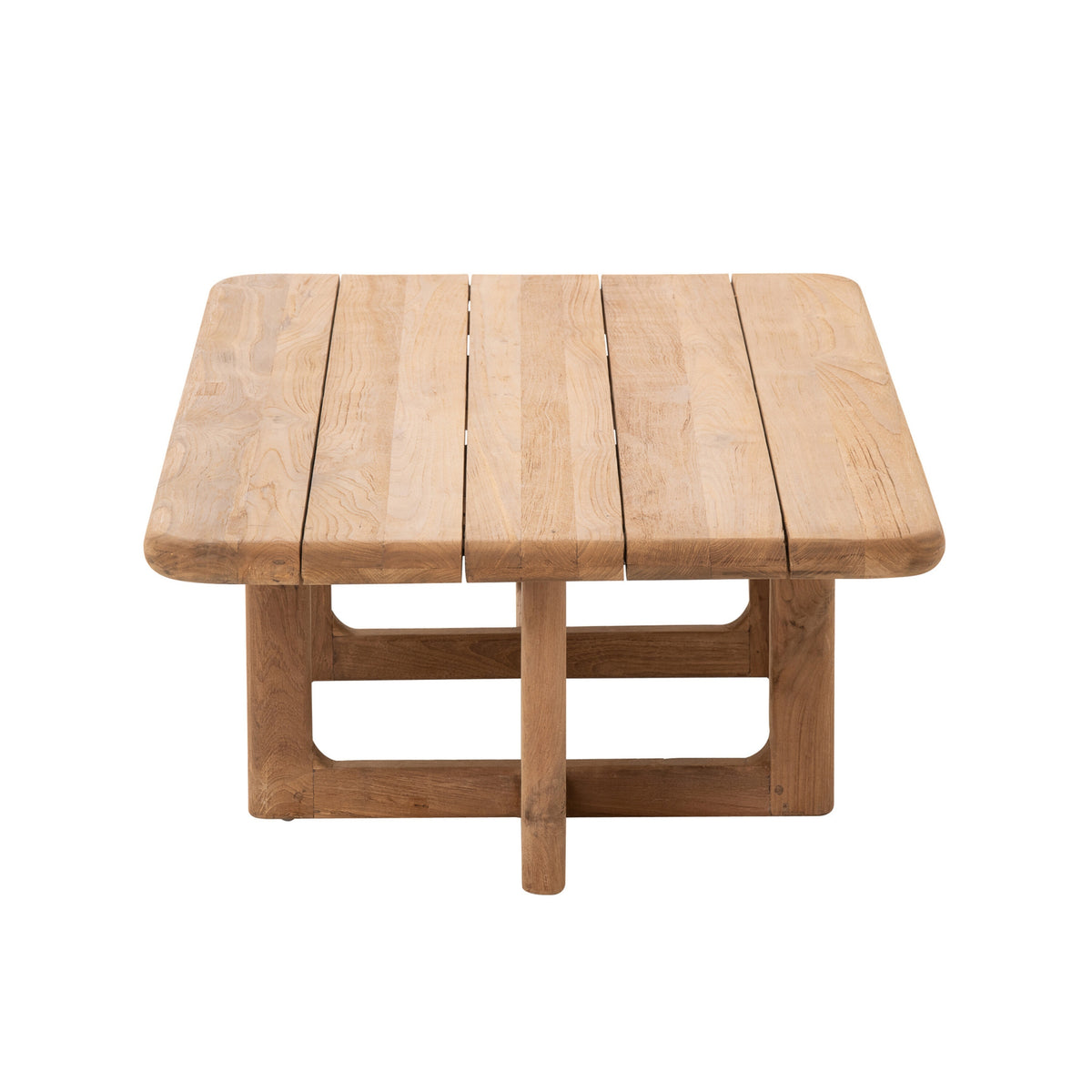 Mesa de centro de exterior Cakra rectangular de madera de teca natural J-Line