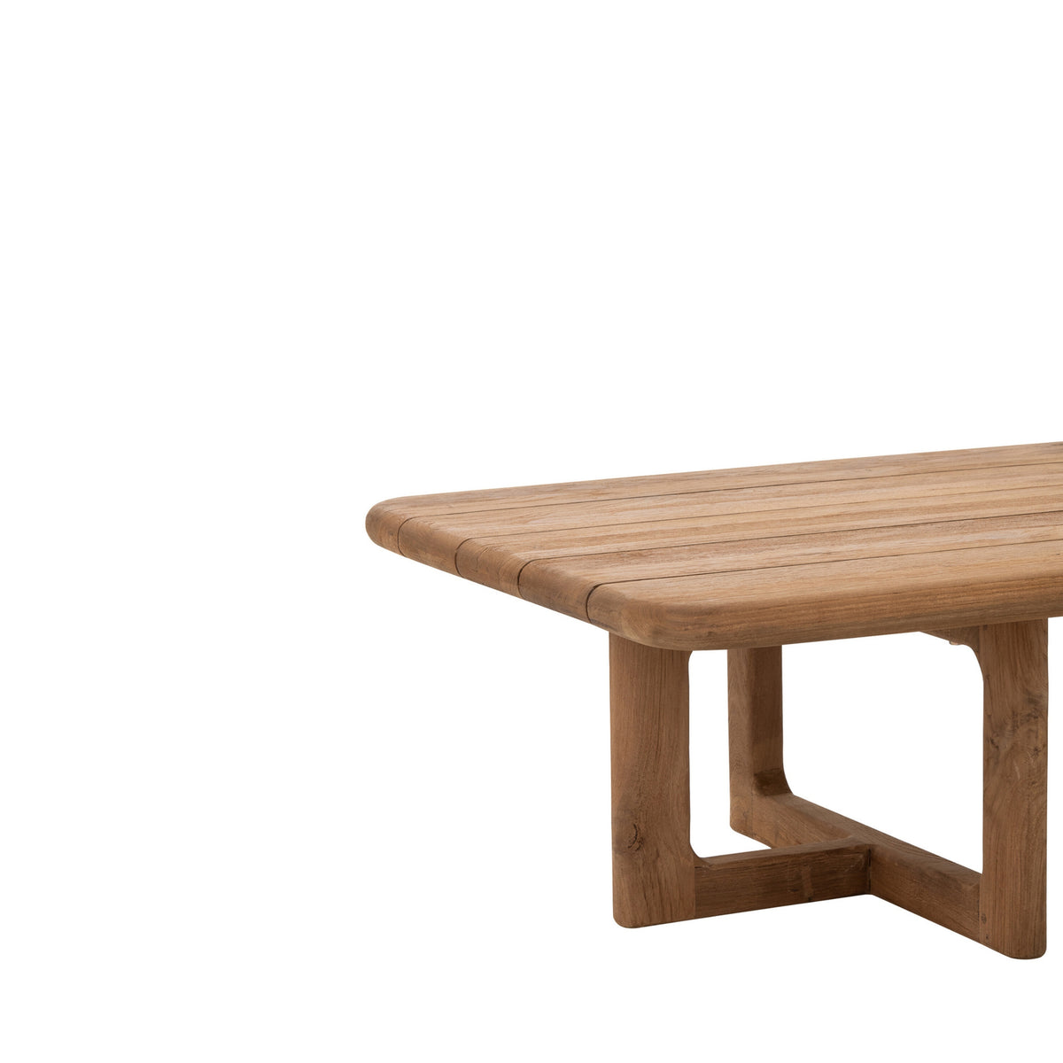 Mesa de centro de exterior Cakra rectangular de madera de teca natural J-Line