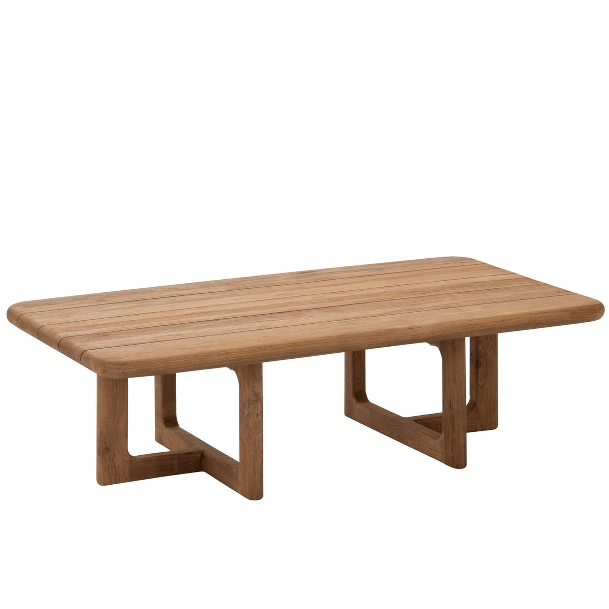 Mesa de centro de exterior Cakra rectangular de madera de teca natural J-Line