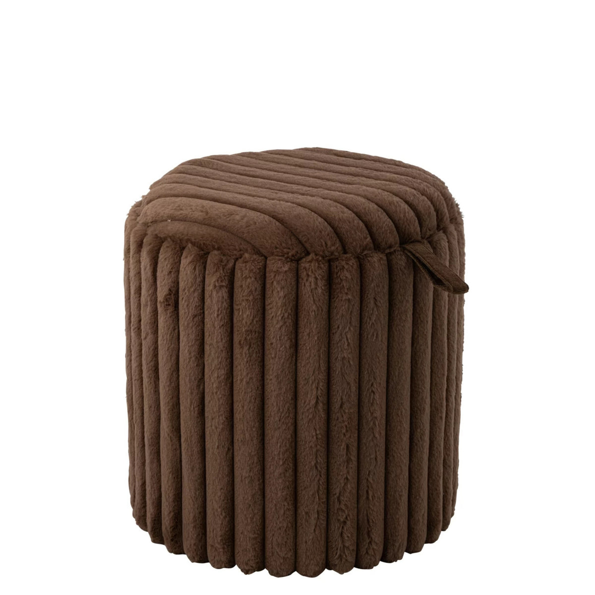 Puf + Tapa Acanalado Mdf Marrón J-Line