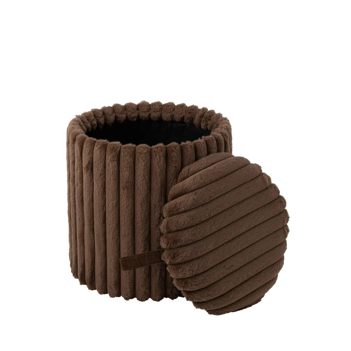 Puf + Tapa Acanalado Mdf Marrón J-Line