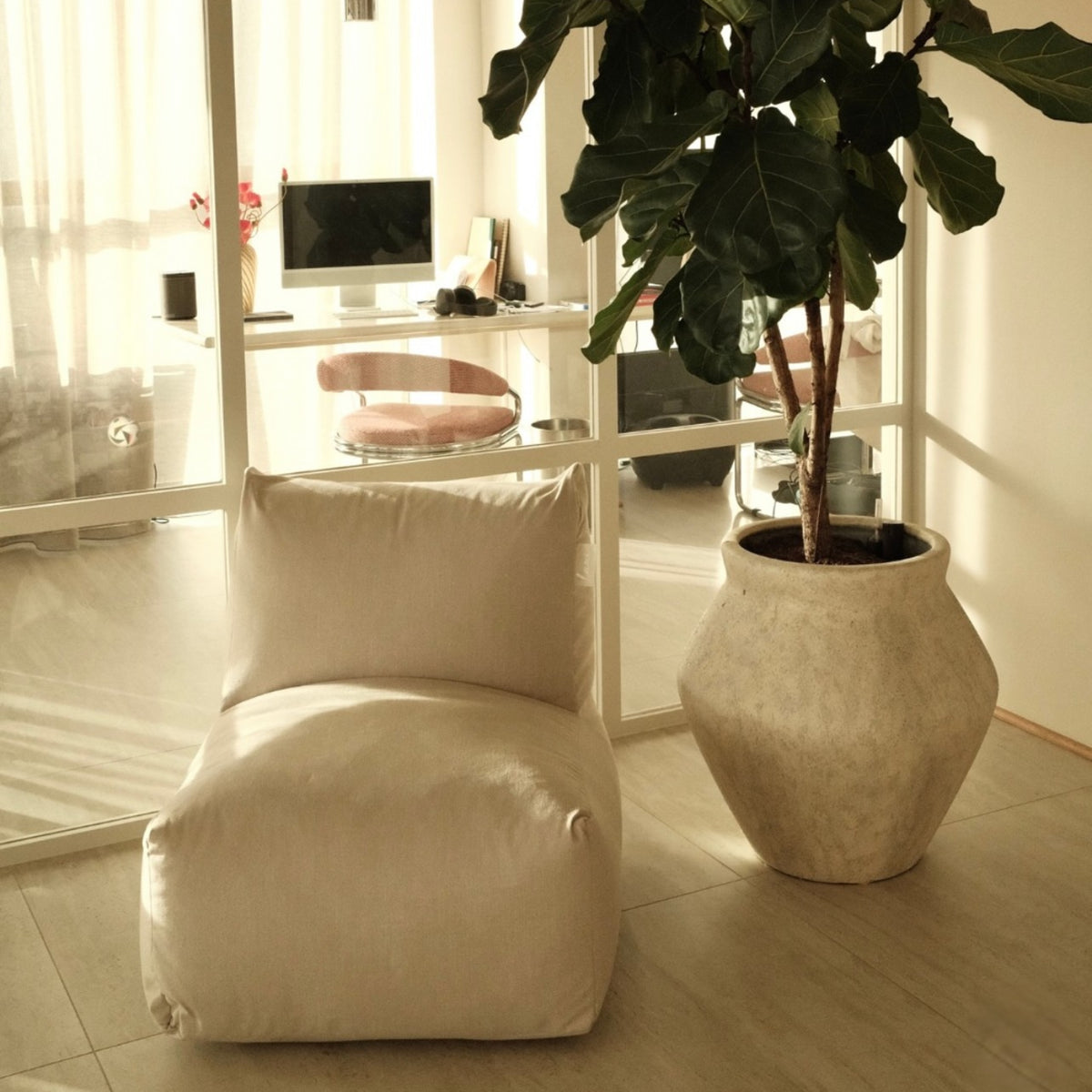 Asiento lounge infantil Lino natural - Laui Lounge™