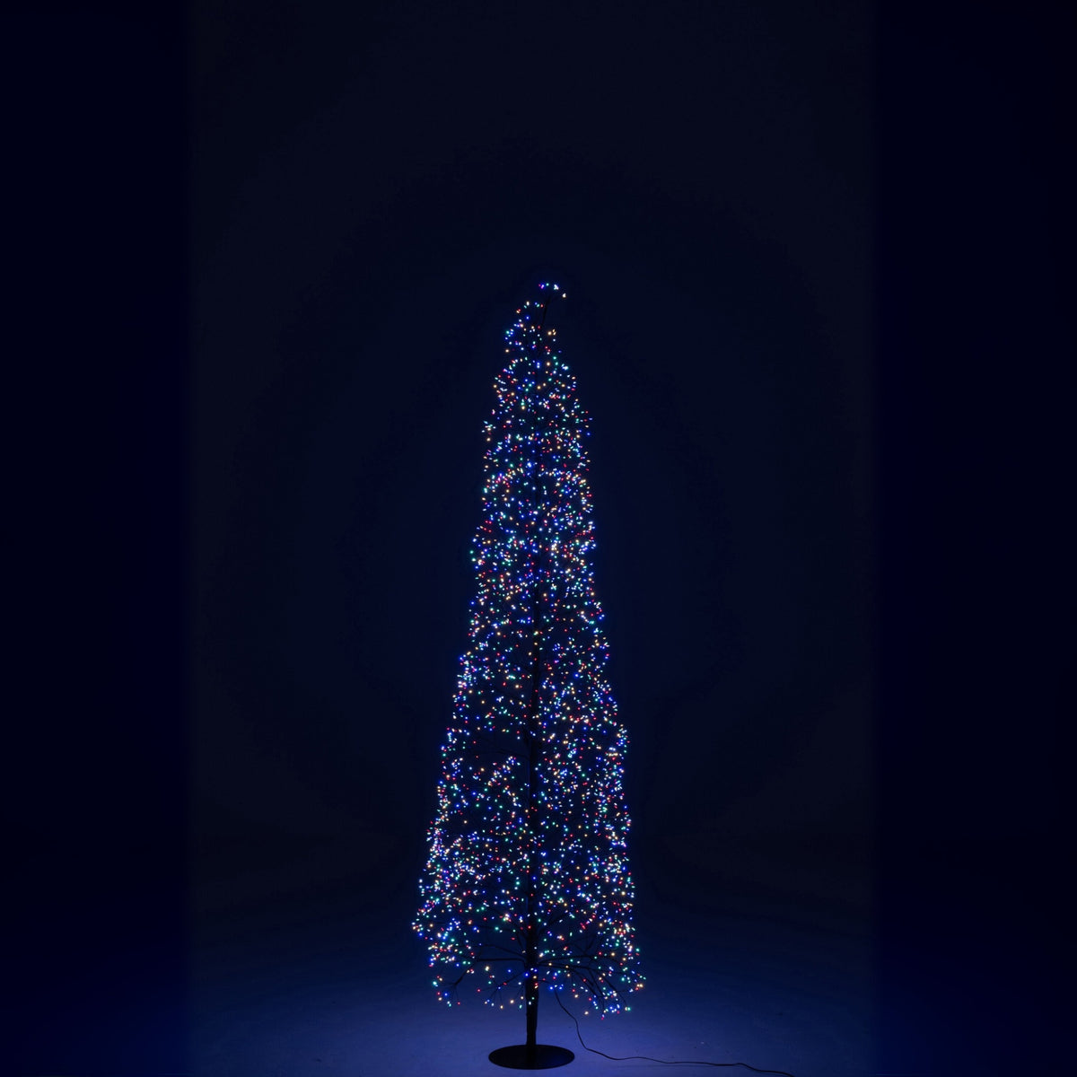 Árbol de Navidad Luces LED Multicolor Metal Negro Grande H180cm J-Line