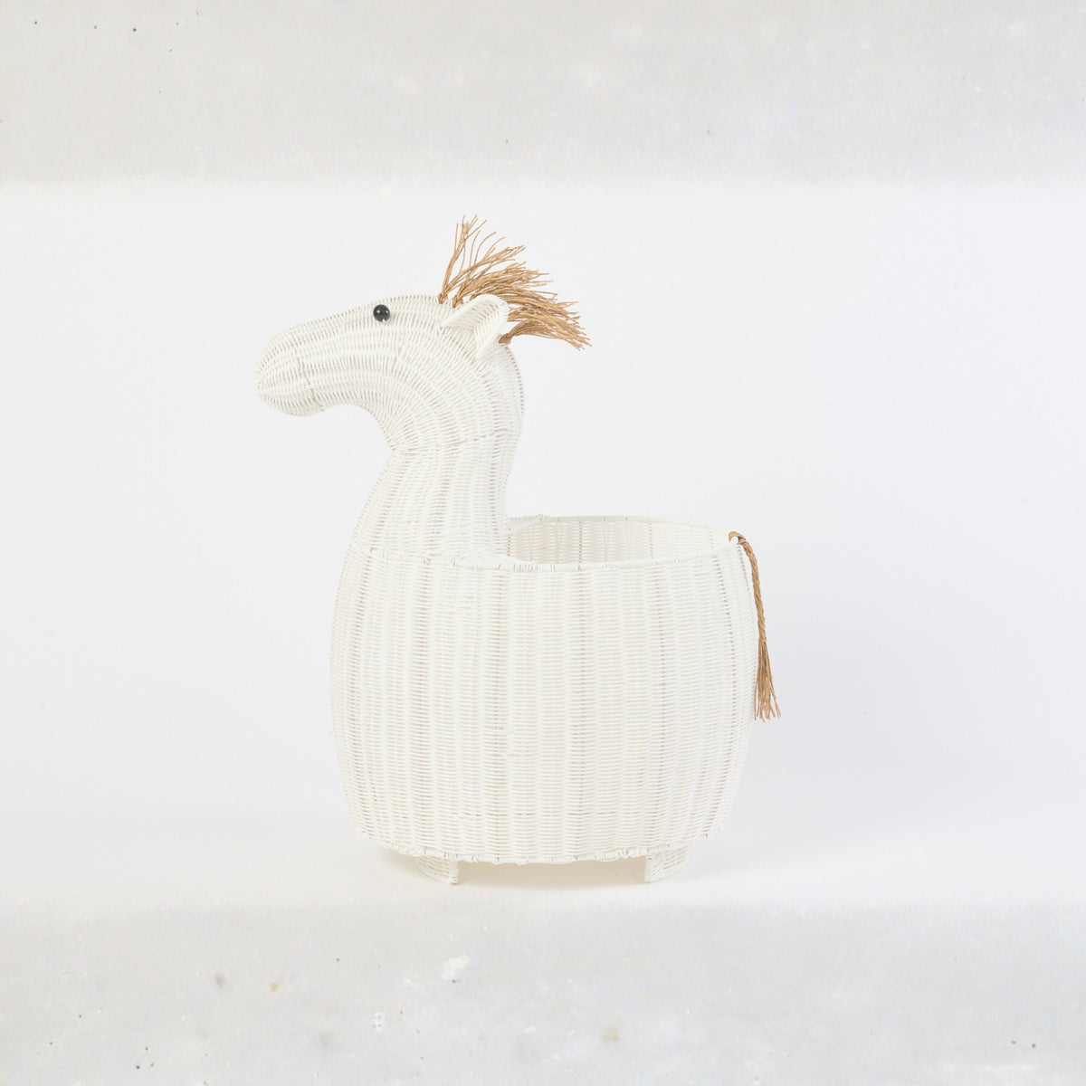 Cesta Caballo Plástico Blanco J-Line