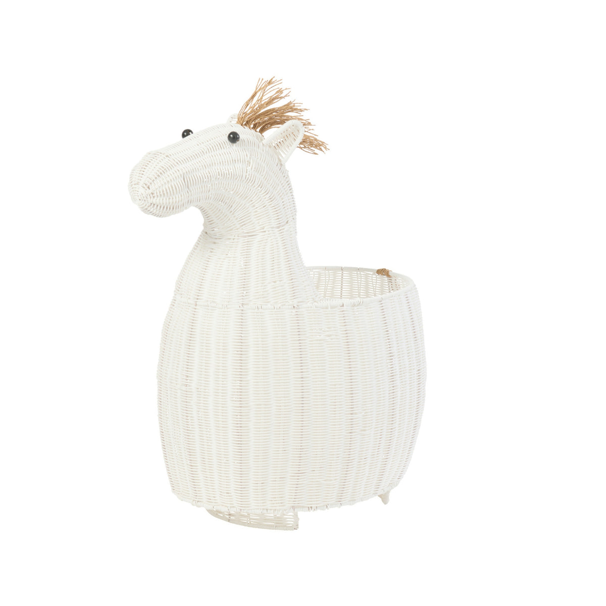 Cesta Caballo Plástico Blanco J-Line