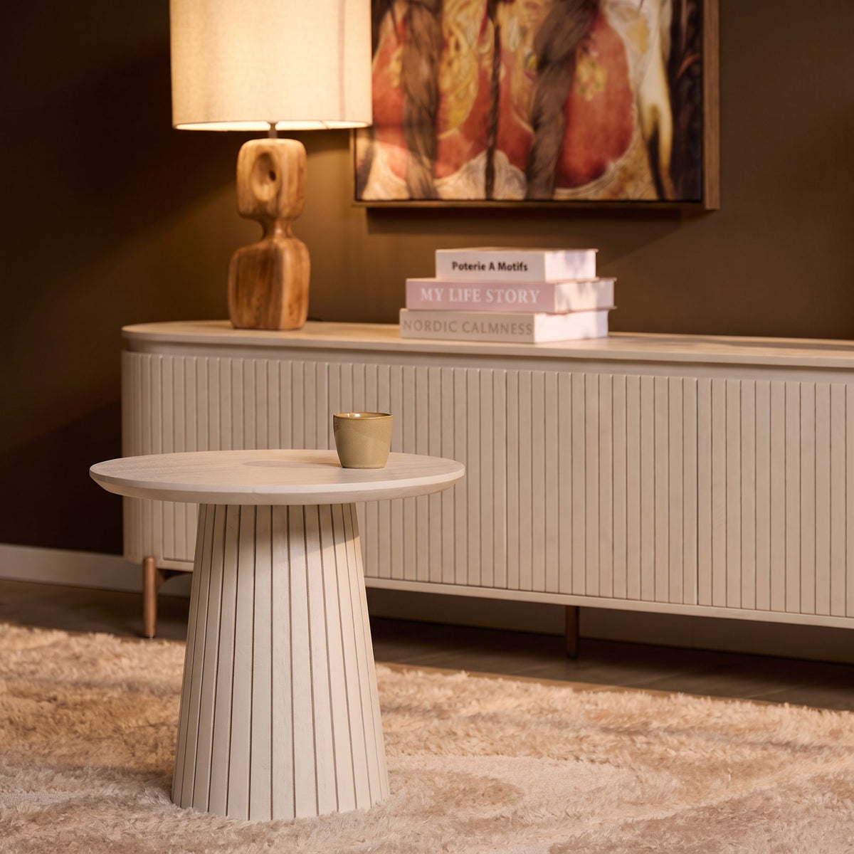 Mesa de centro Solana Madera de mango Arena 50cm Starfurn
