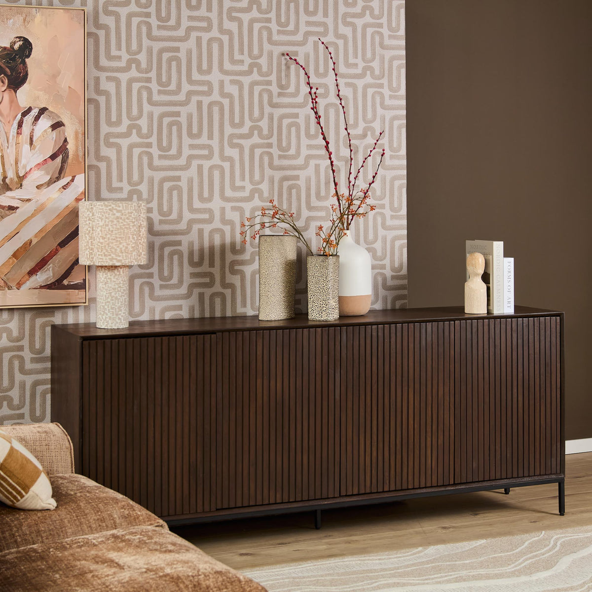 Aparador Madison Madera de Mango Marrón 210cm Starfurn