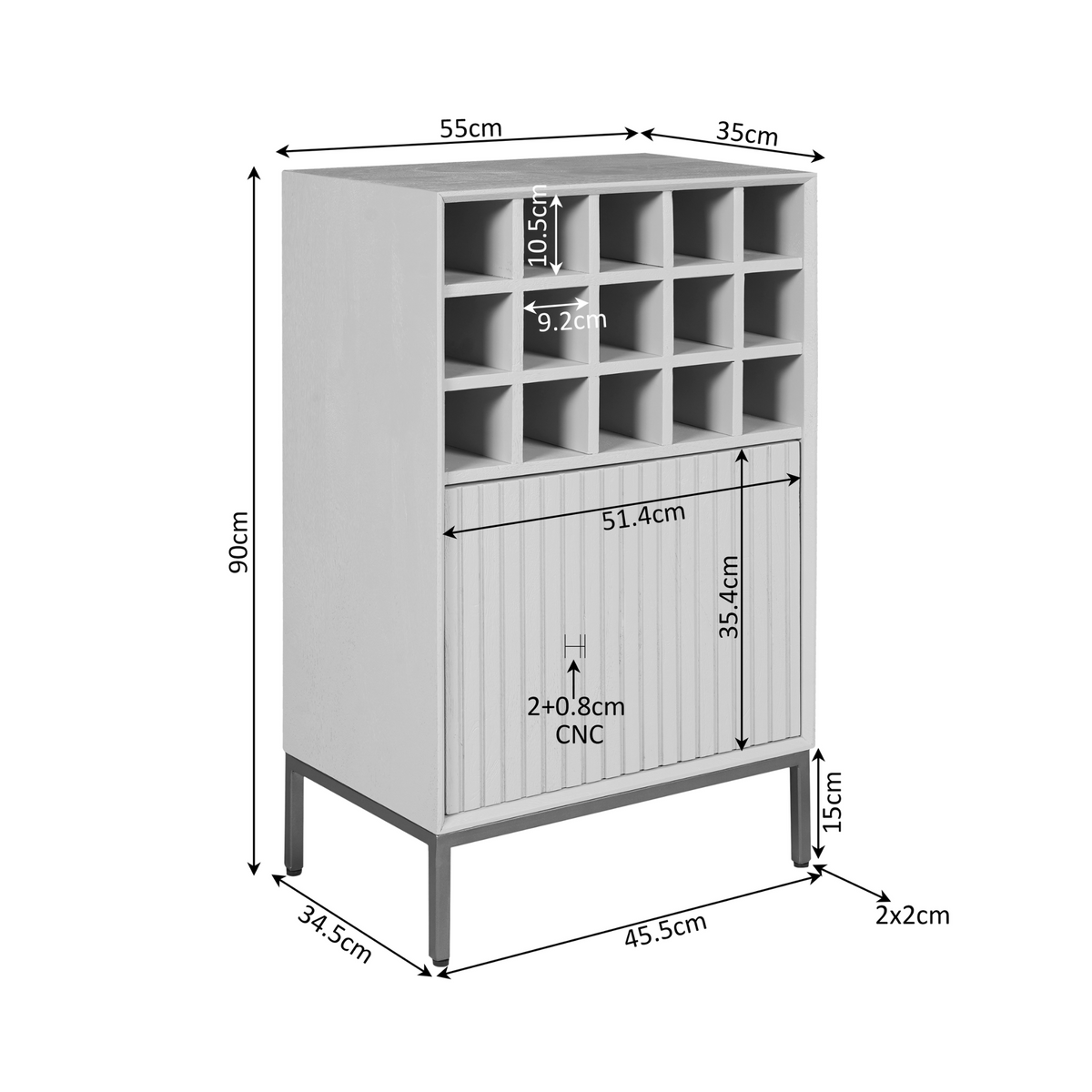 Vinoteca Madison Madera de Mango Marrón 55cm Starfurn