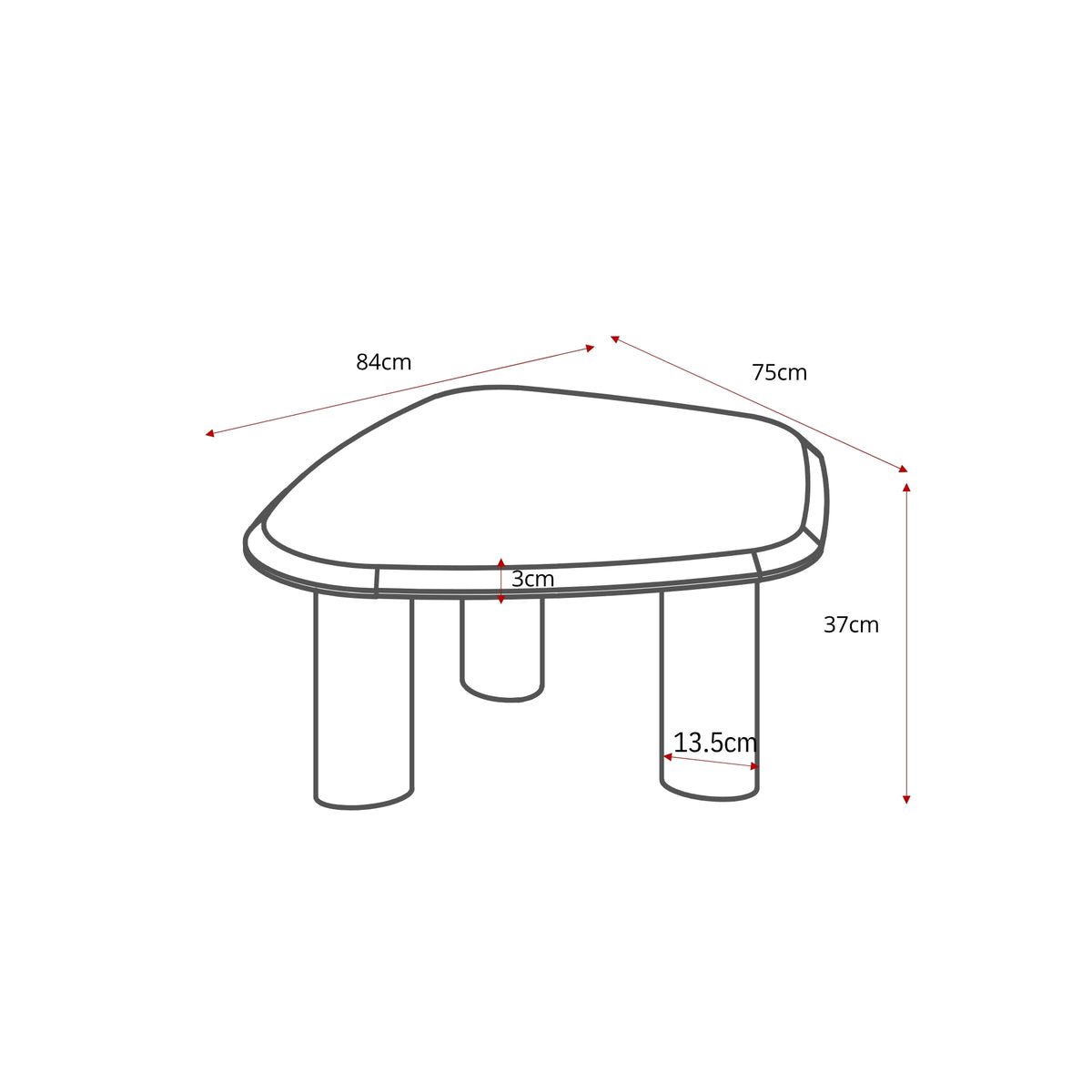 Mesa de centro Nuvé Botticino Mármol Natural 84cm Starfurn