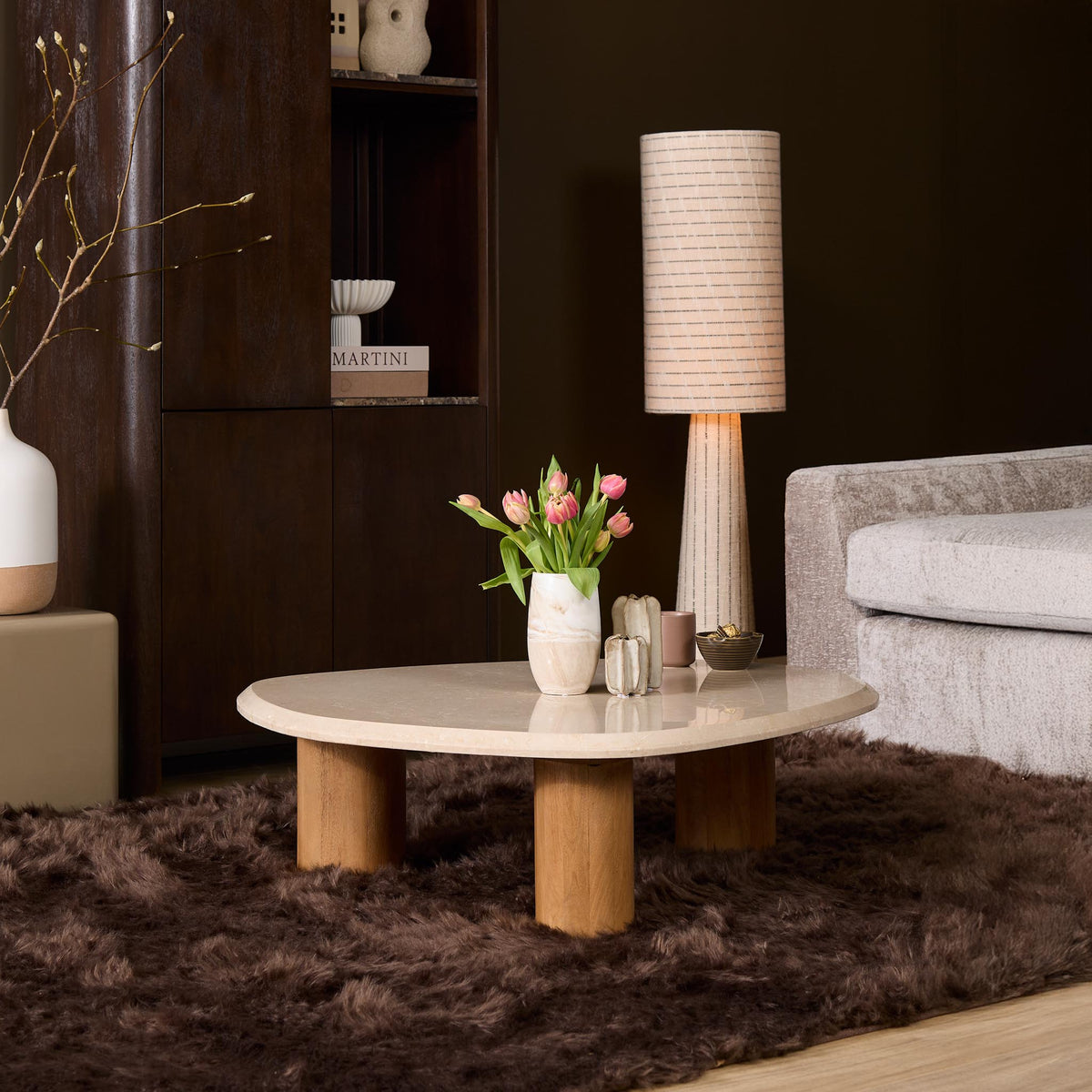 Mesa de centro Nuvé Botticino Mármol Natural 100cm Starfurn