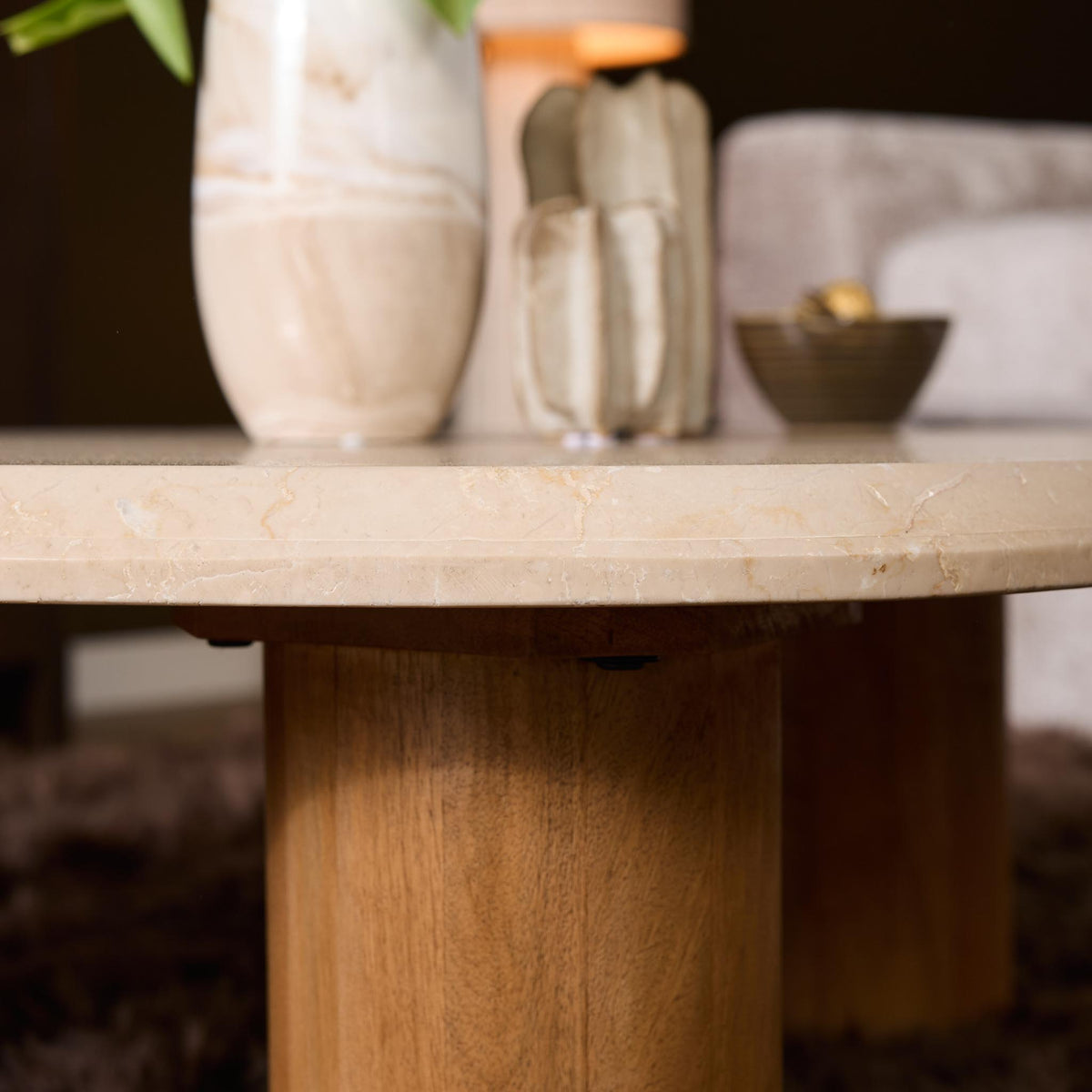 Mesa de centro Nuvé Botticino Mármol Natural 100cm Starfurn