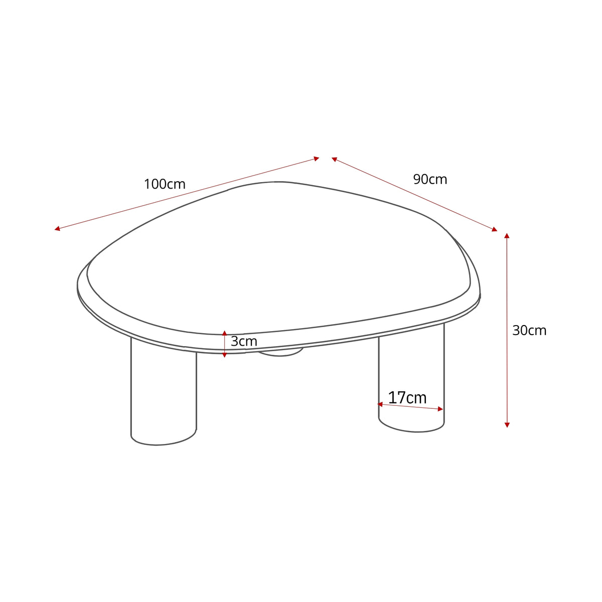 Mesa de centro Nuvé Botticino Mármol Natural 100cm Starfurn