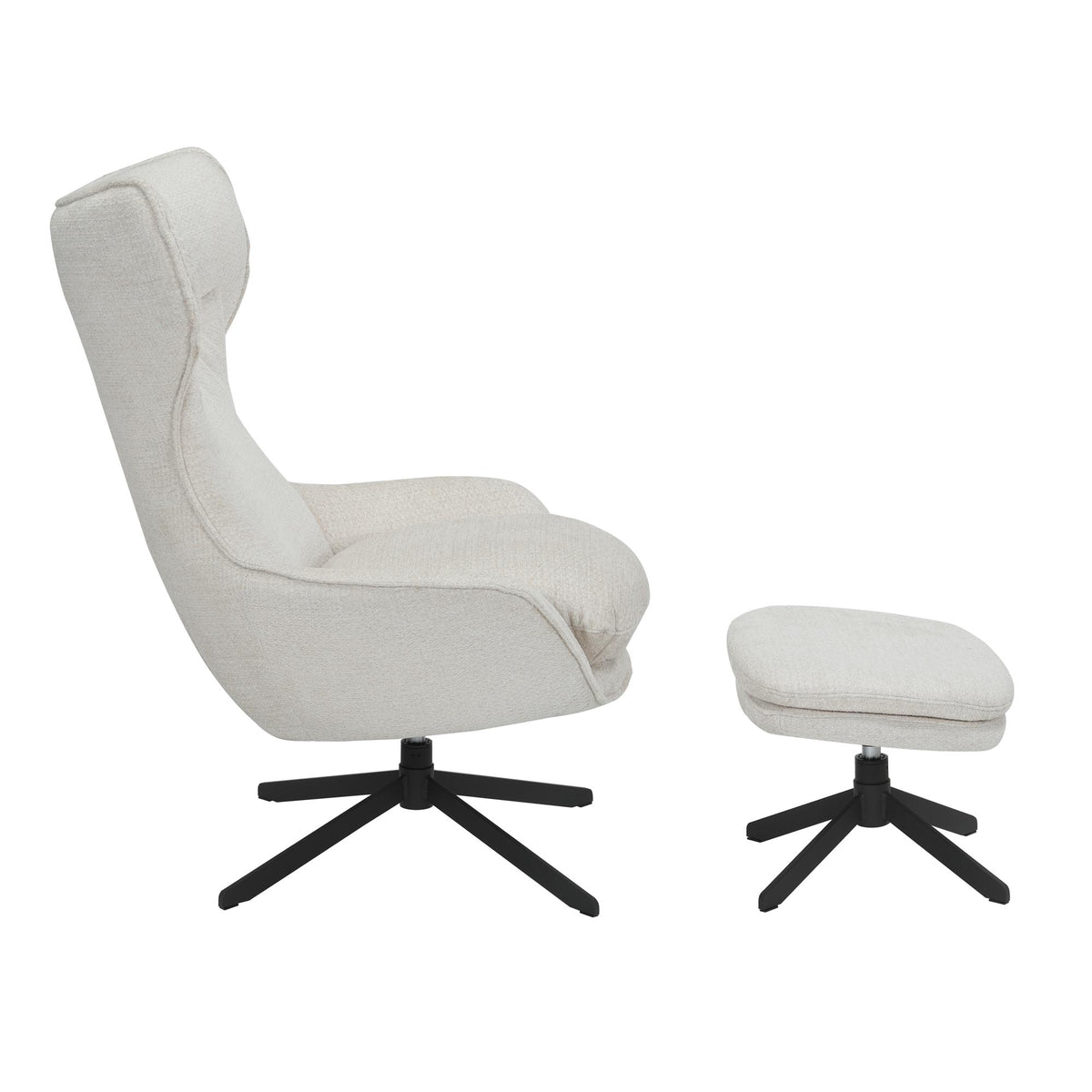 Sillón Olivia Giratorio Tela Blanco Roto Starfurn