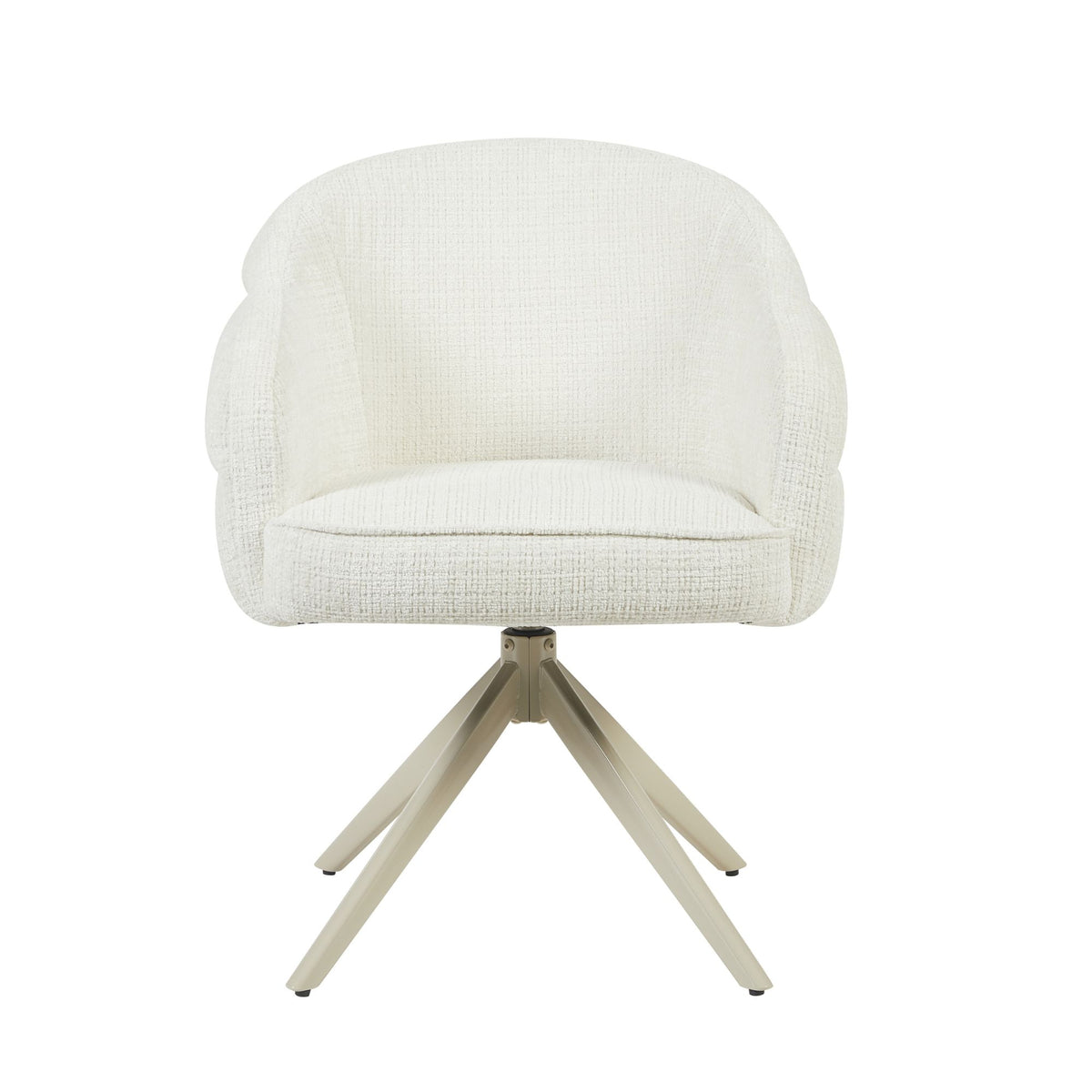 Silla de comedor Bella de tela color blanco roto con reposabrazos Starfurn