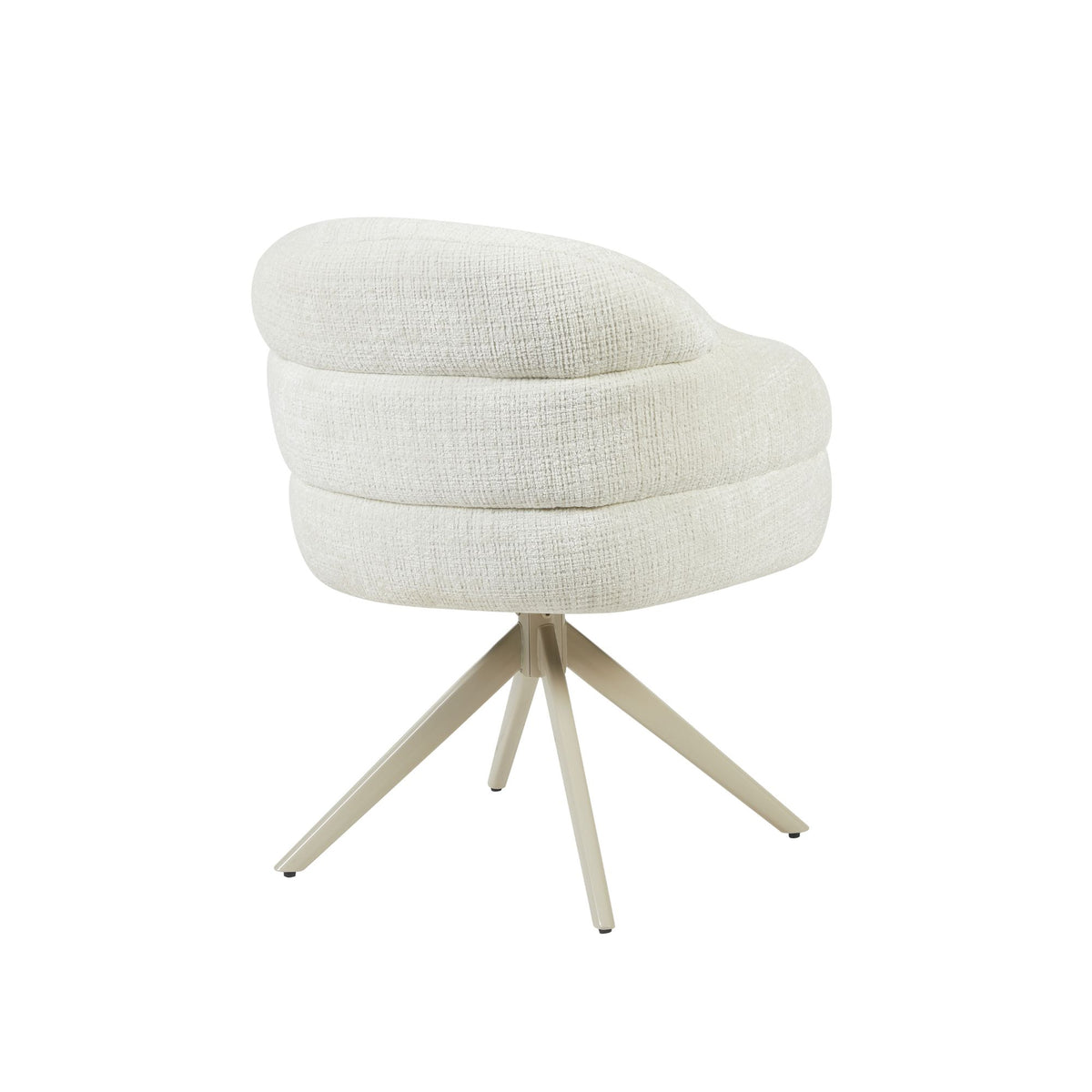 Silla de comedor Bella de tela color blanco roto con reposabrazos Starfurn