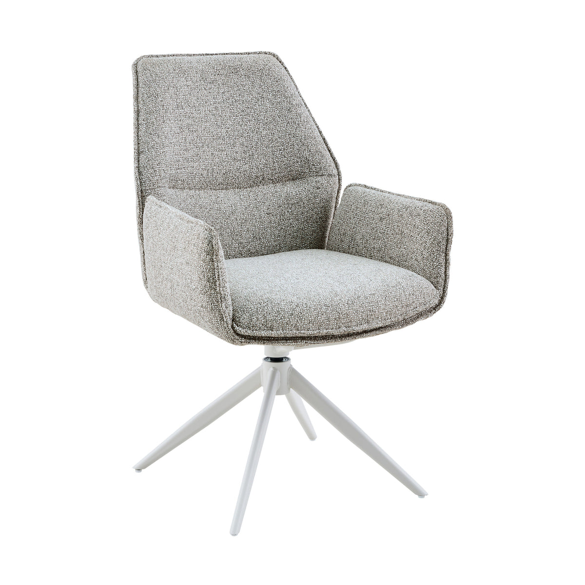Silla de comedor Hera de tela beige con reposabrazos Starfurn