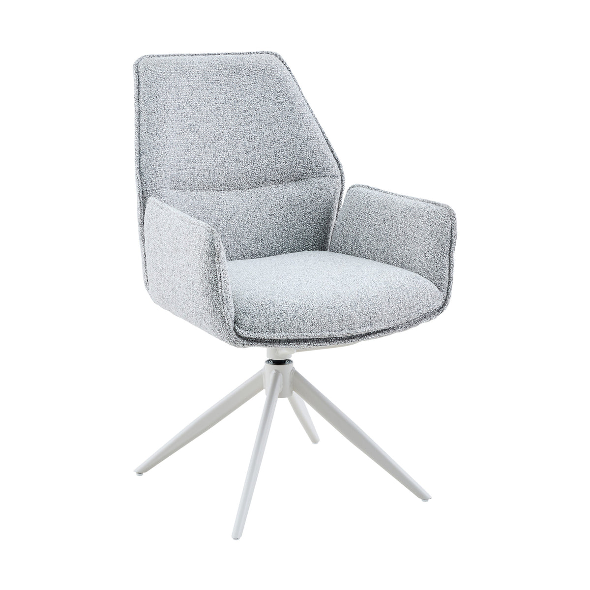 Silla de comedor Hera de tela beige con reposabrazos Starfurn
