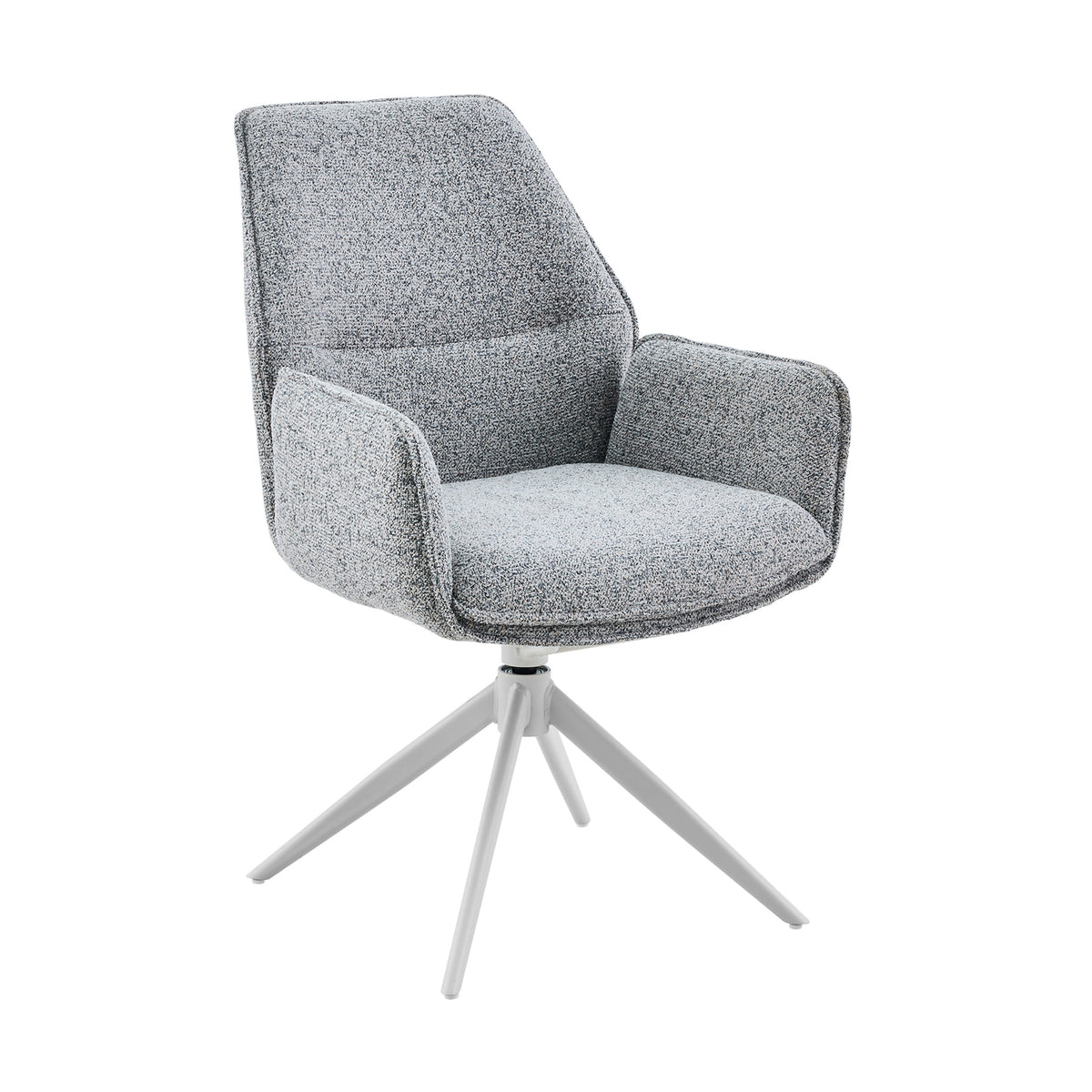 Silla de comedor Hera de tela gris con reposabrazos Starfurn