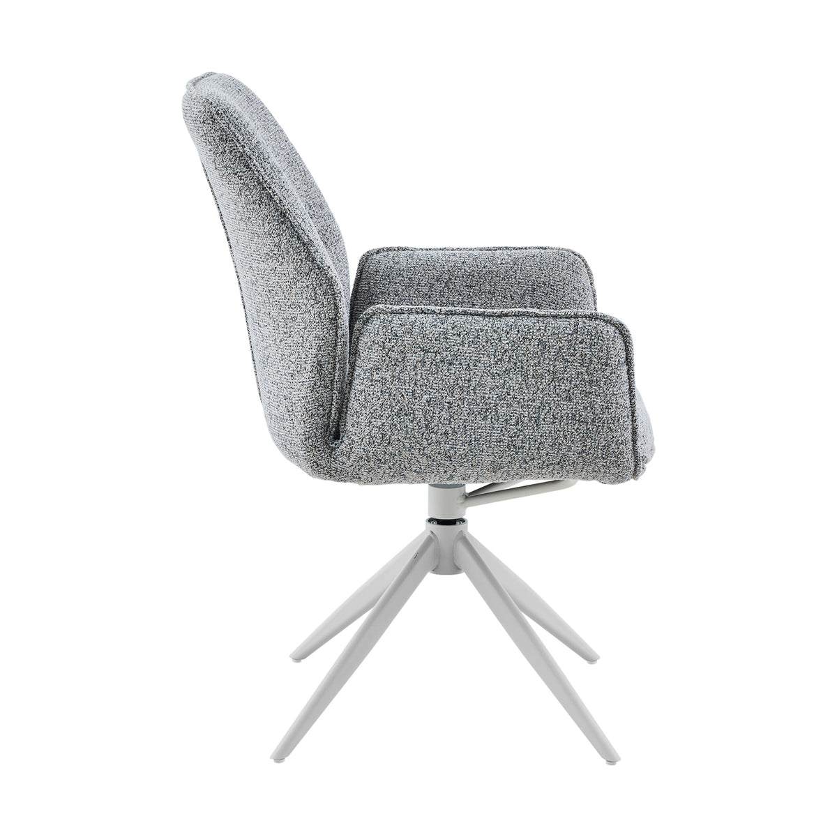 Silla de comedor Hera de tela gris con reposabrazos Starfurn