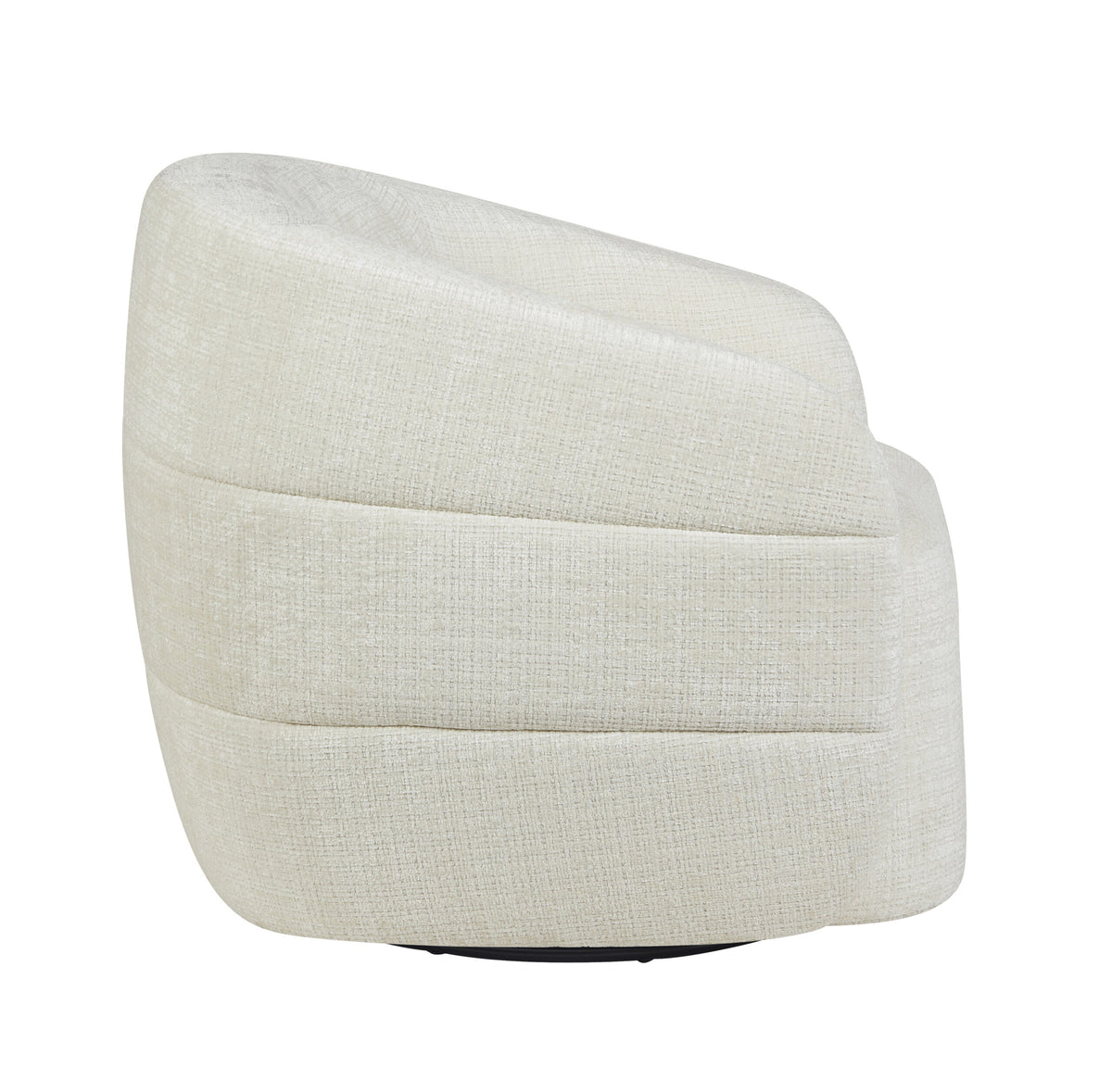 Sillón giratorio Yara de tela color blanco roto Starfurn