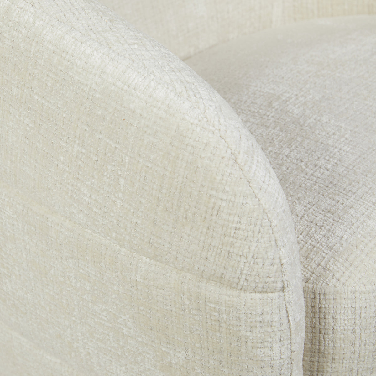 Sillón giratorio Yara de tela color blanco roto Starfurn