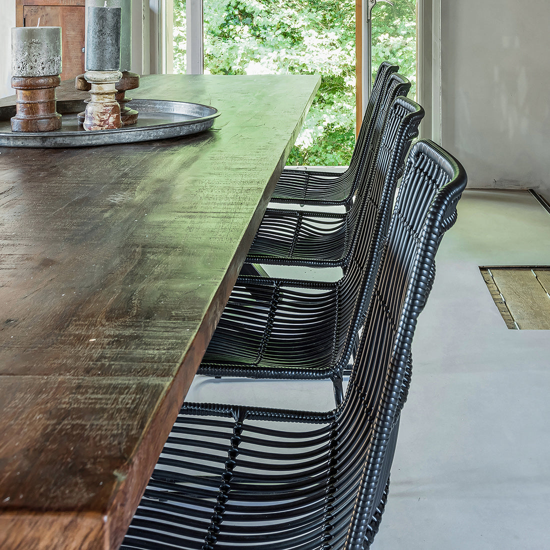 Silla de terraza Jane Negra Set de 2 Raw Materials