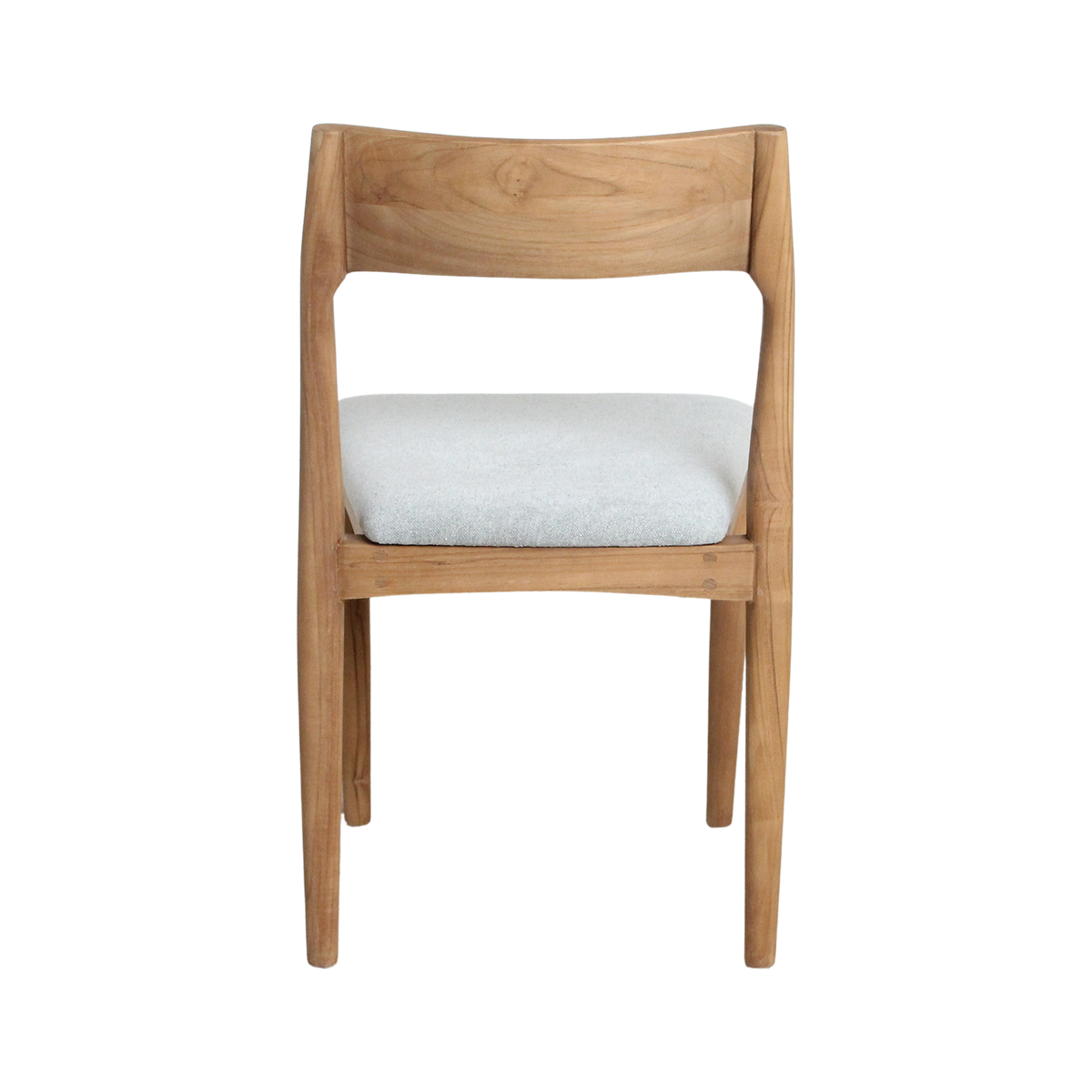 Silla de comedor de teca Freya sin reposabrazos verde claro, juego de 2, Raw Materials