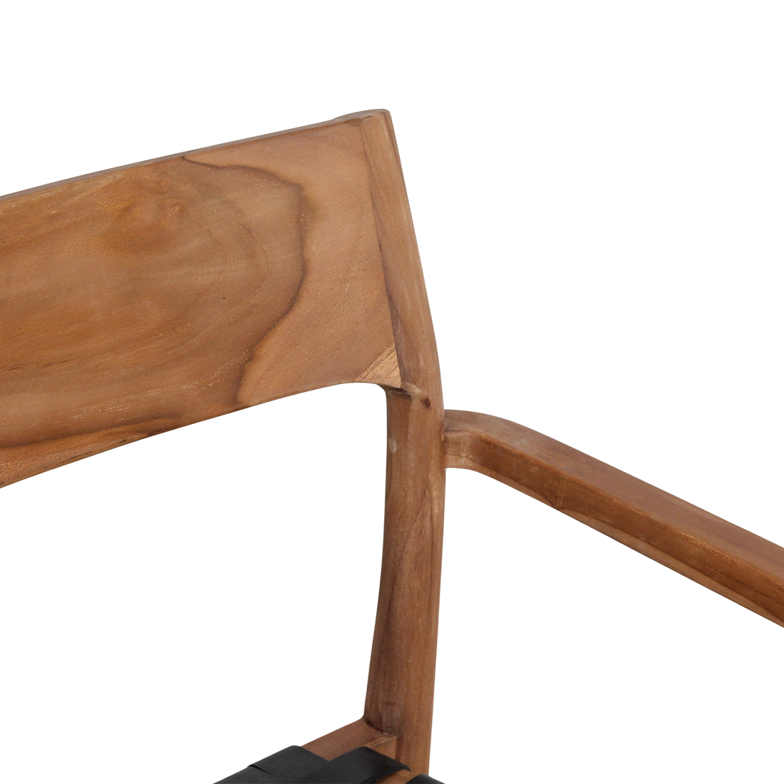 Silla de comedor Freya con reposabrazos, cuero negro, juego de 2, Raw Materials