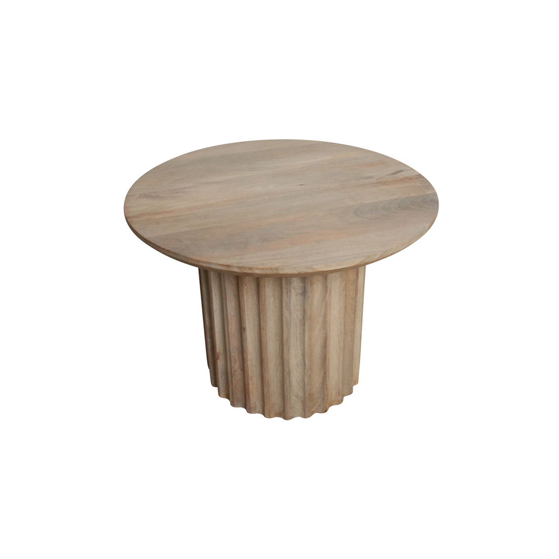 Mesa auxiliar acanalada invertida natural de 55 cm Raw Materials