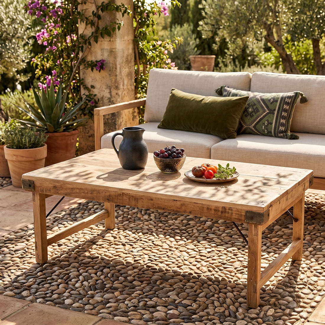 Mesa de centro plegable Limewash Raw Materials