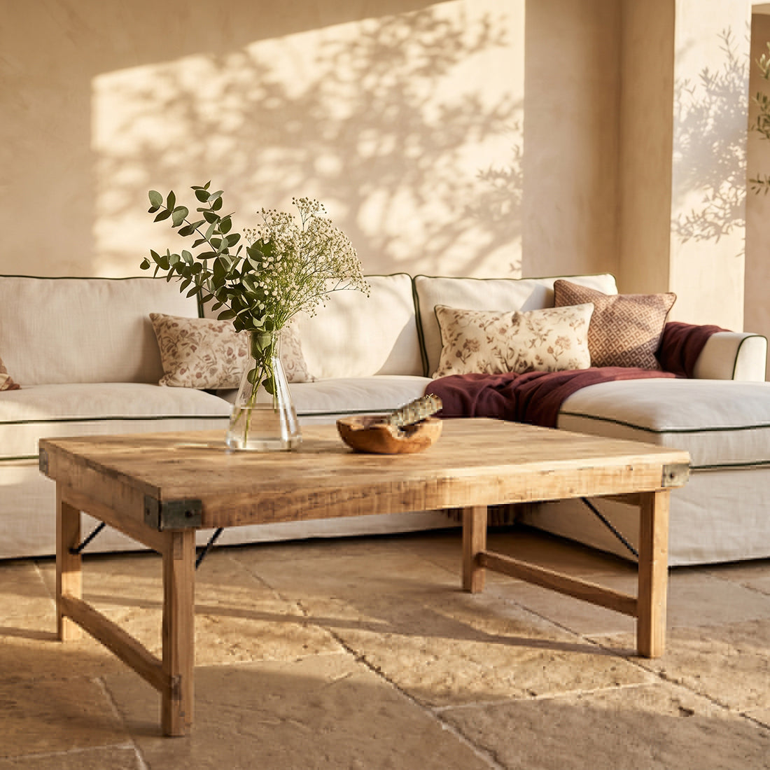 Mesa de centro plegable Limewash Raw Materials