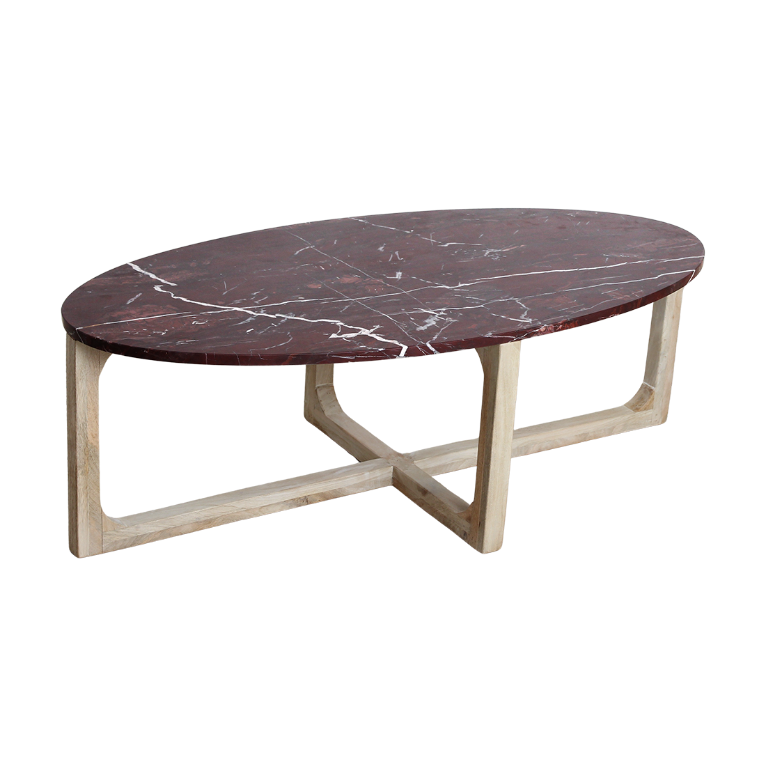 Mesa de centro ovalada de mármol «Cherry» Raw Materials