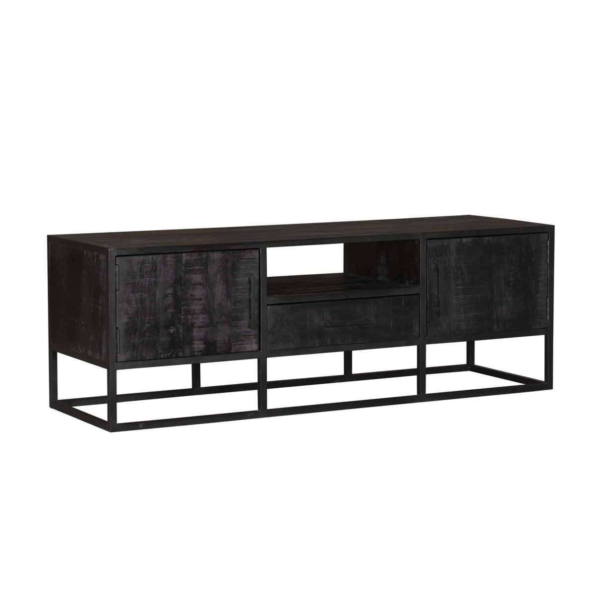 Mueble de TV Denver Madera de Mango Negro 145cm Starfurn